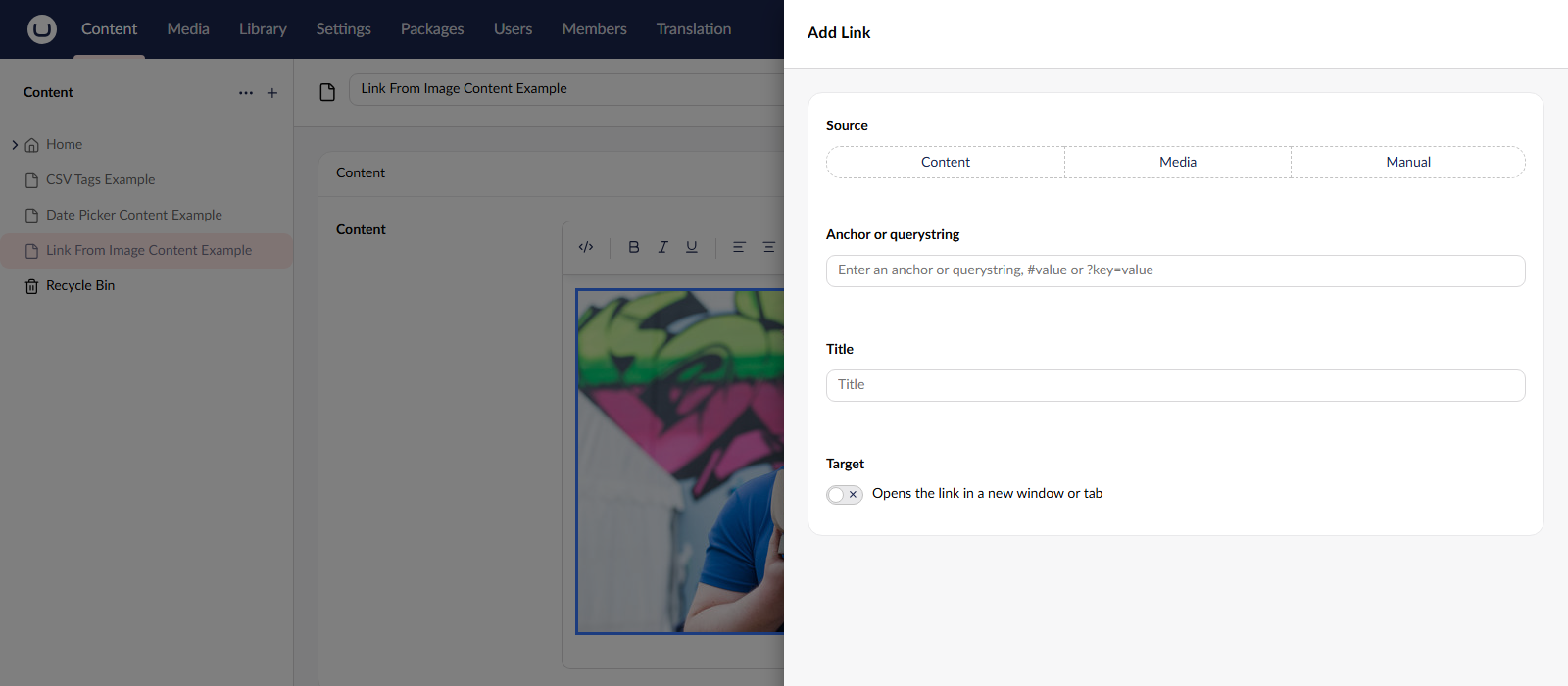 Create a Link from an Image