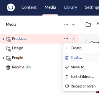 Removing Media from the Backoffice